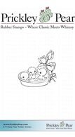 Pond of Ducklings, Sml - Red Rubber Stamp